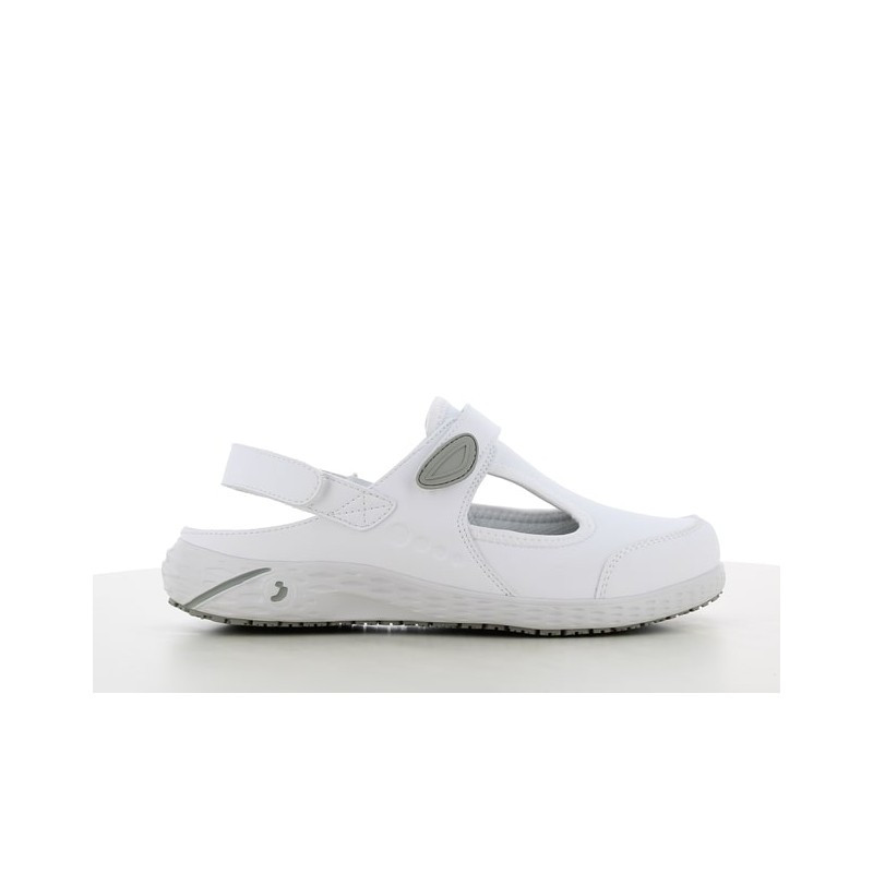 Sabot de travail médicales légères avec bride velcro réglable SRC ESD - Safety Jogger - CARLY Blanc