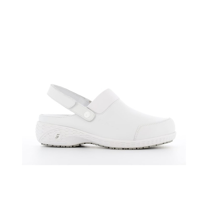 Sabot de travail médicale en cuir fermeture rapide SRC ESD - Safety Jogger - SHEILA Blanc