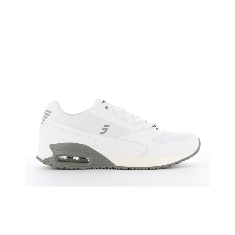 Basket de travail homme en cuir ESD SRC - Safety Jogger - JUSTIN Blanc/Gris