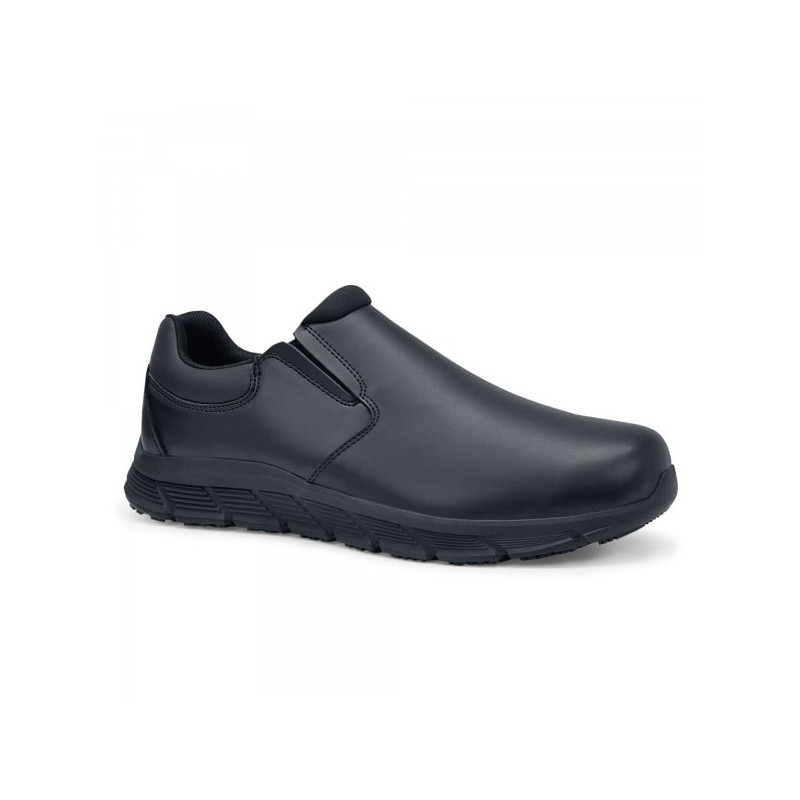 Chaussure de service femme antidérapante en cuir OB SRC - Shoes For Crews - CATER II Noir