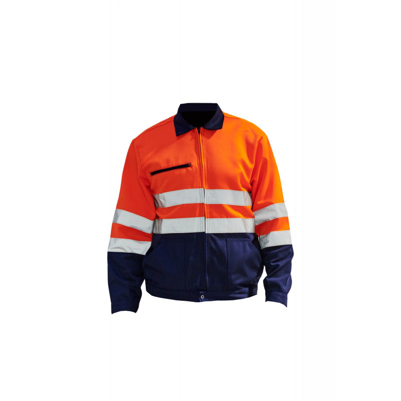 VESTE HAUTE-VISIBILITÉ POLYCOTON EN ISO 20471 CLASSE 2. Vu de face