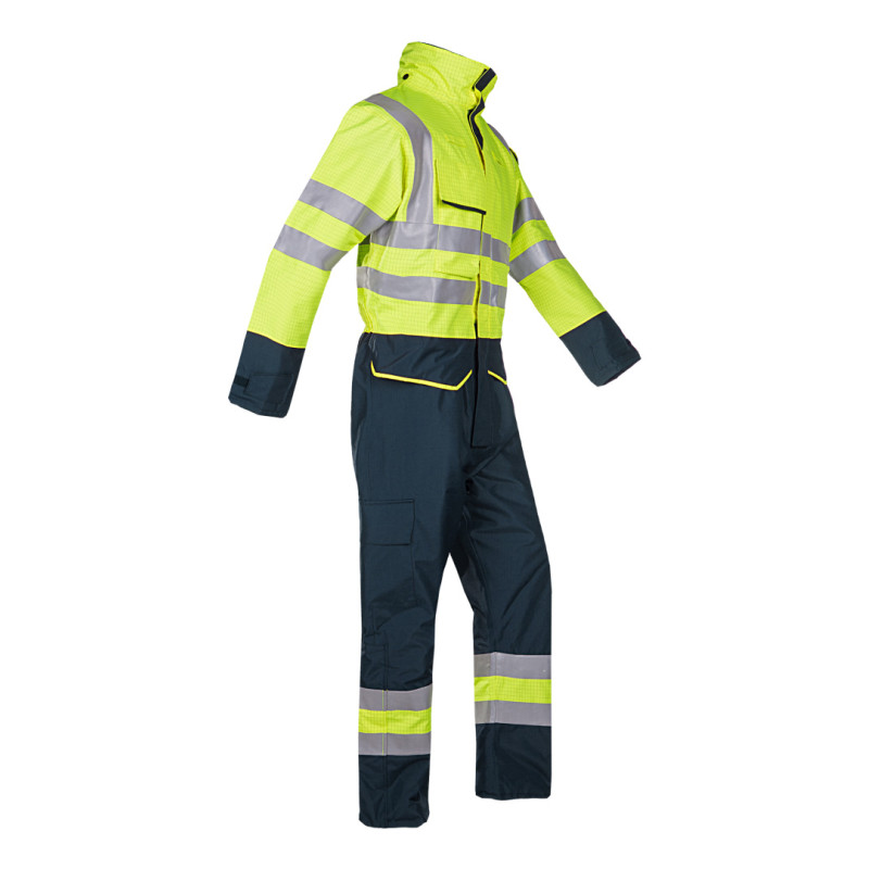 Combinaison contre le froid d'hiver, Atex, haute visibilité, imperméable SIOEN - Carret Jaune fluo/marine
