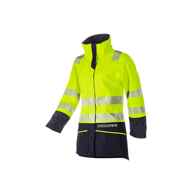 Parka multirisques, imperméable et haute visibilité SIOEN Vaski Jaune fluo/marine