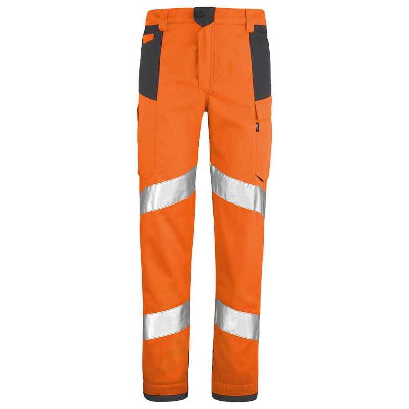 Pantalon 210 GR LAFONT RETINA coloris Orange fluo/ Gris