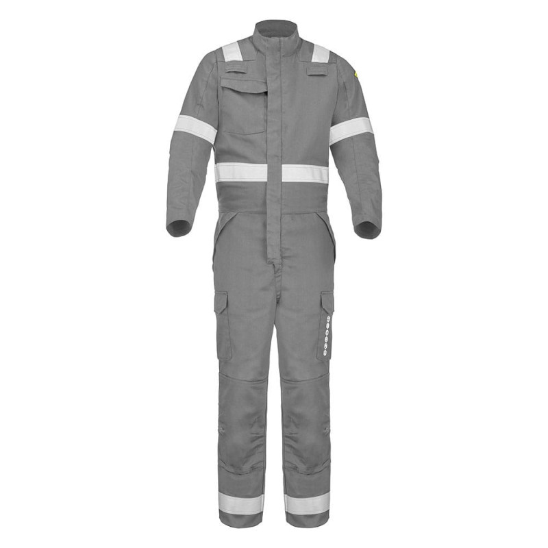 Combinaison multirisques, haute visibilité Cepovett OUDINA Gris. Vu de face