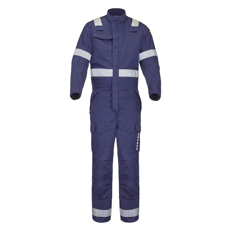 Combinaison multirisques, haute visibilité Cepovett OUDINA Bleu marine. Vu de face
