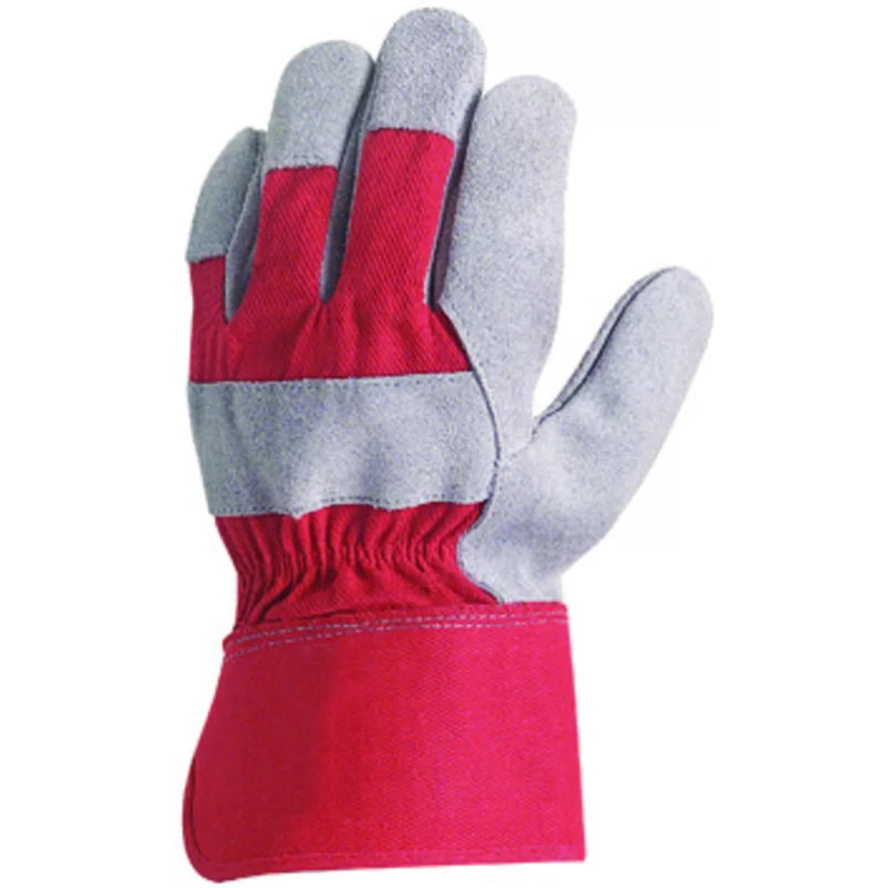 Gants croûte vachette toile renforcée COVERGUARD MO152. Vu de dos de la main