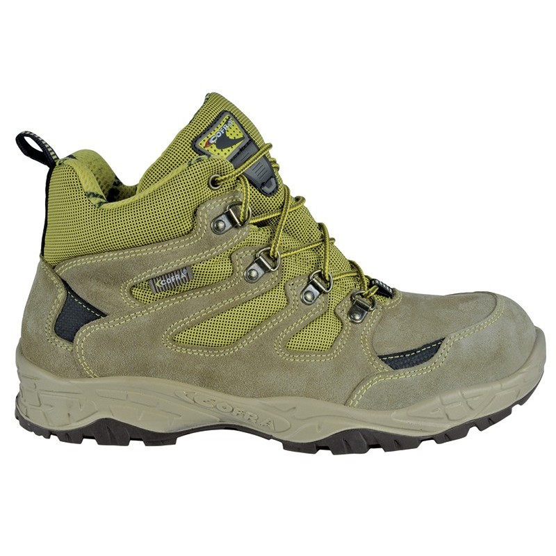 Chaussure de sécurité haute, espaces verts S1P SRC COFRA CREVASSE Beige. Vu de côté