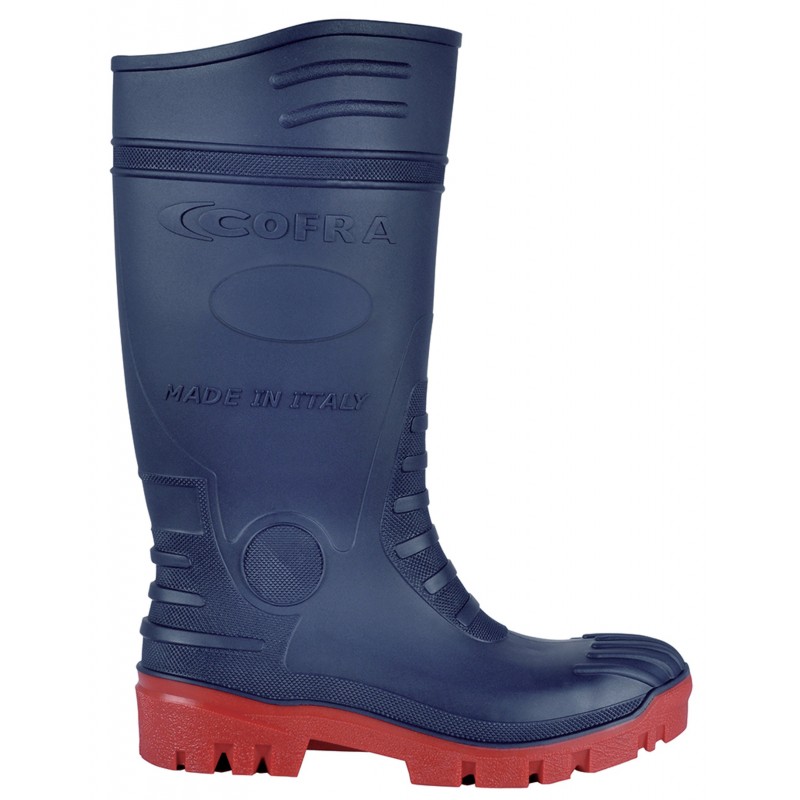 Bottes de sécurité  S5 SRC en PVC/Ergo-Nitril Cofra TYPHOON Bleu. Vu de profil
