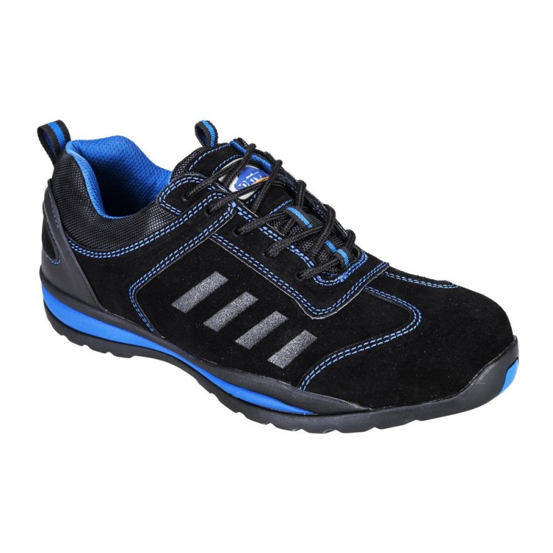 Basket de sécurité résistante à la chaleur S1P HRO Portwest FW34 Noir/Bleu. Vu de profil