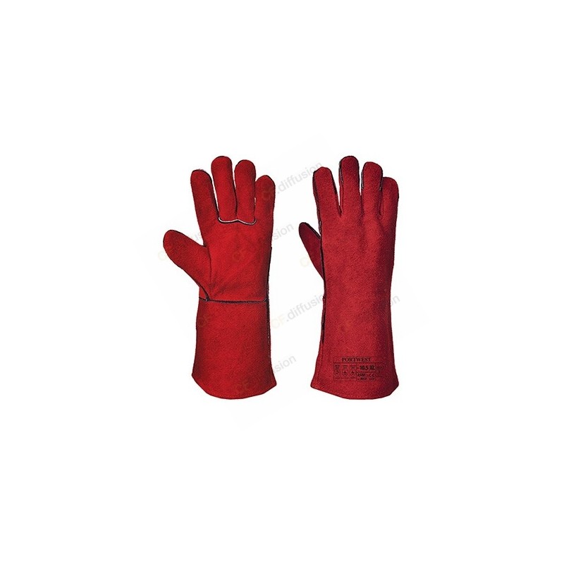 Gants de protection thermique anti-chaleur en croûte de cuir Soudure/Métallurgie