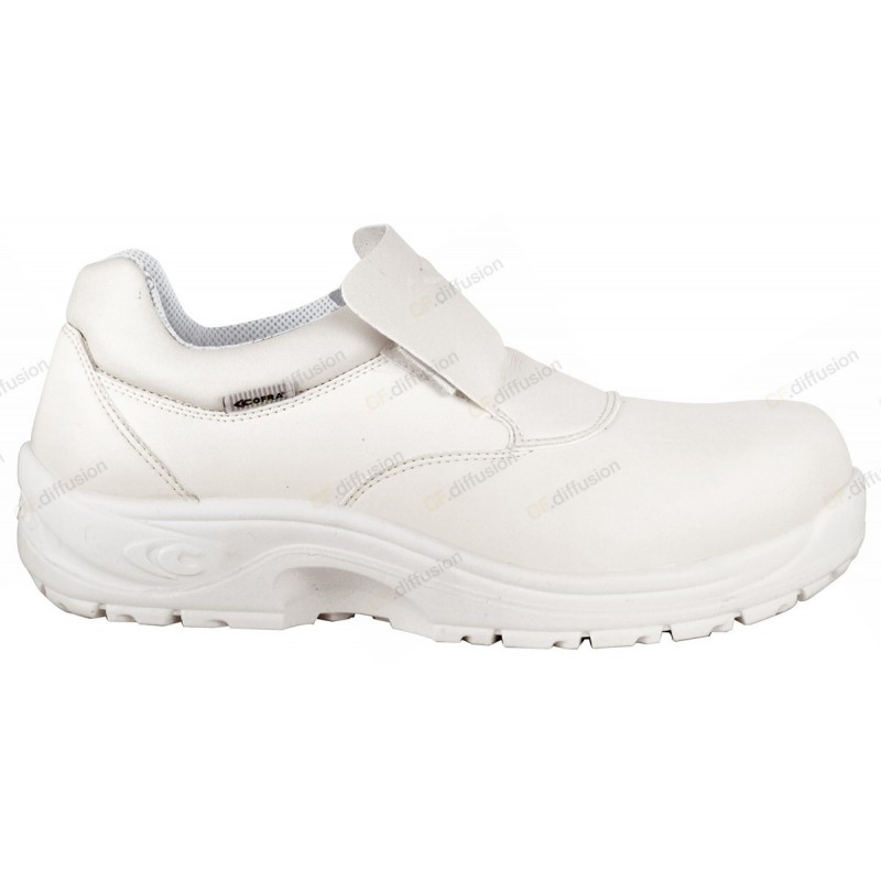 Chaussure de sécurité basse S2 SRC COFRA TULLUS Blanc. Vu de côté