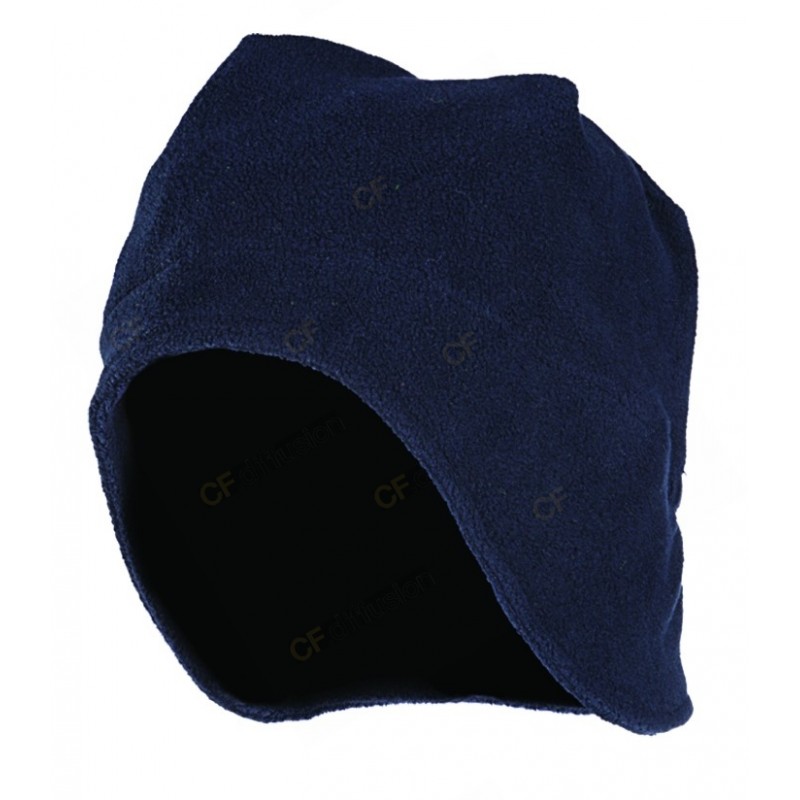 Bonnet en polaire conçu pour résister contre le froid et aux arcs électriques SIOEN 1007n2tf7 Marine. Vu de profil