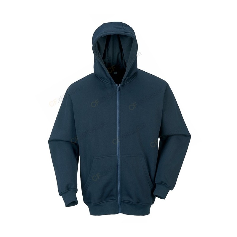 Sweatshirt Portwest FR81 Résistant aux flammes et antistatique Marine. Vu de face