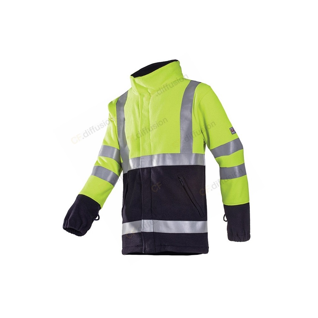 gilet polaire jaune fluo