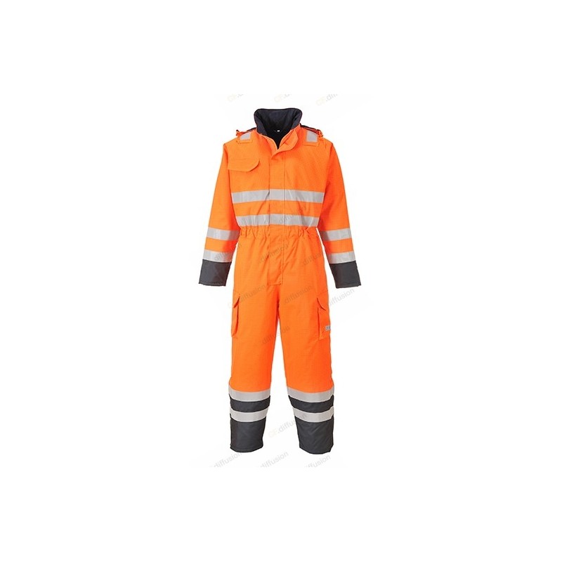 Combinaison Portwest S775 Bizflame, antistatique, imperméable Orange fluo