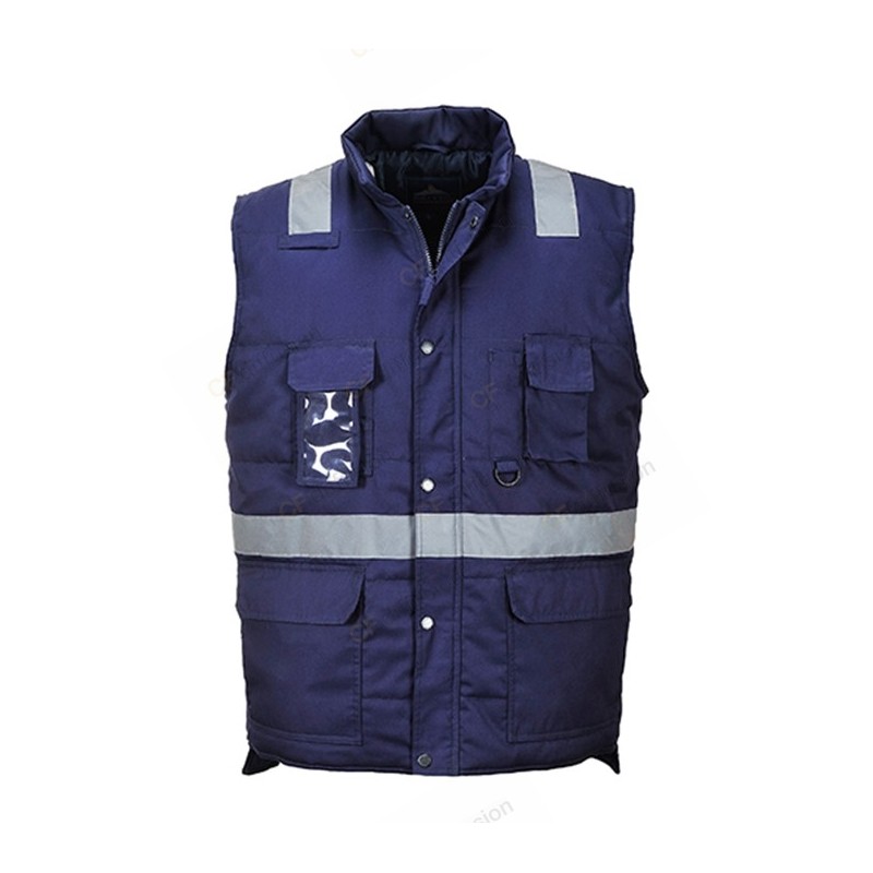 Gilet Portwest F414 Haute visibilité, maintient au chaud Marine. Vu de face