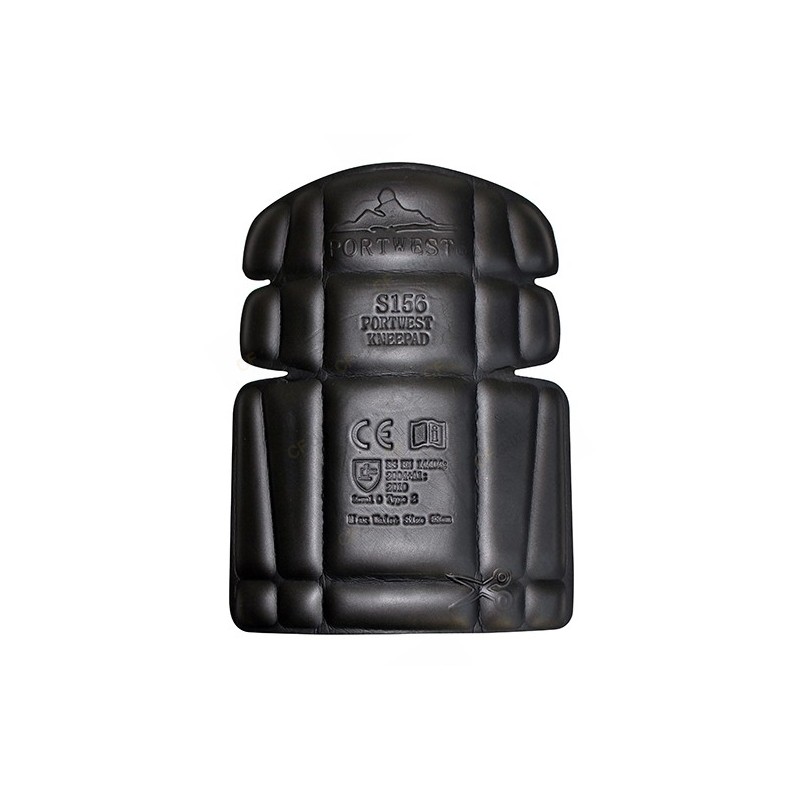 Genouillères Portwest S156 Noir. Vu de face