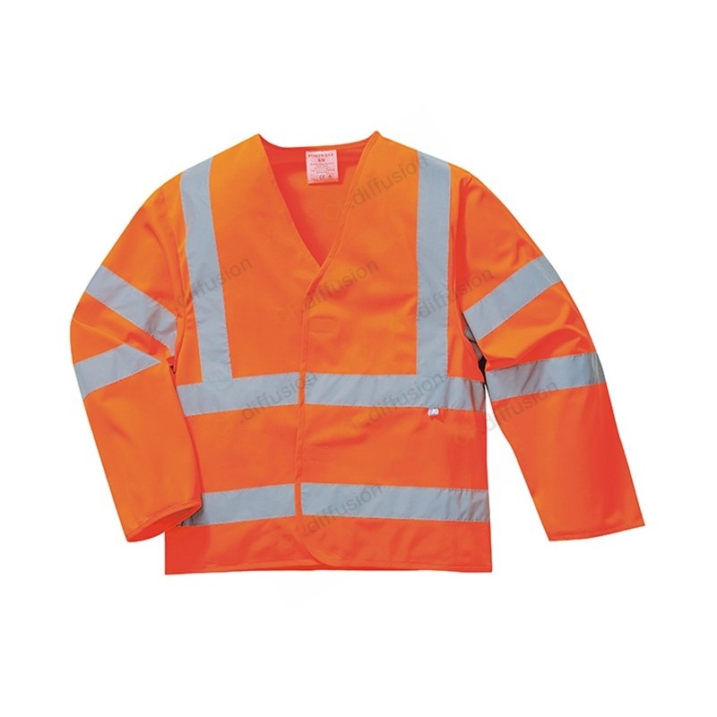 Veste haute-visibilité anti feu et antistatique coloris Orange fluo
