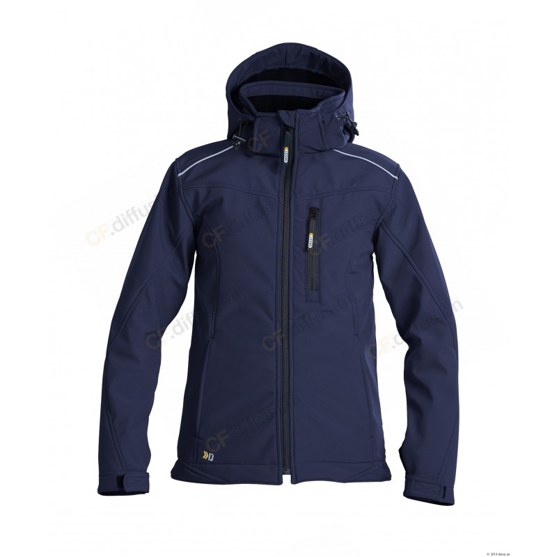 Veste softshell femme Dassy TAVIRA Marine. Vu de face