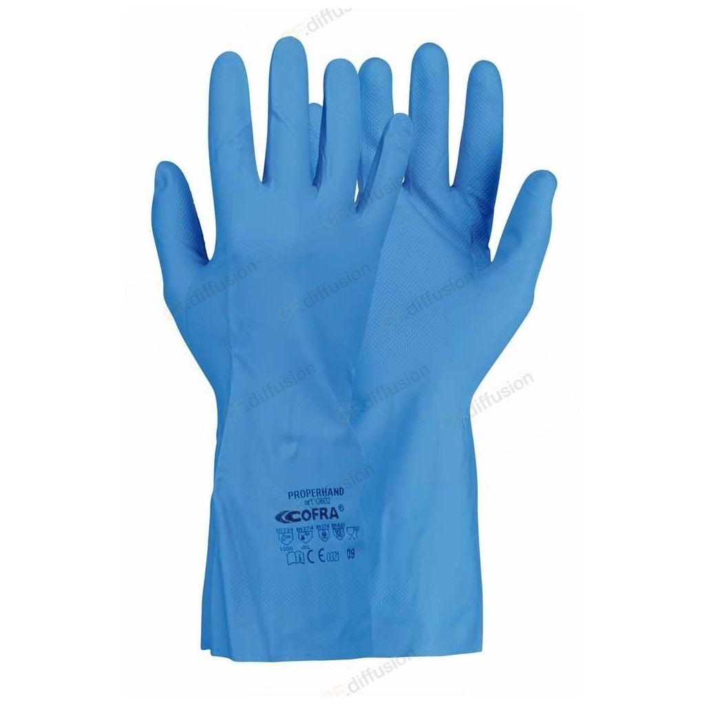 Gants néoprène/latex protection chimique Finition antidérapante